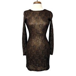 2B RYCH Long Sleeve Bronze Cocktail Dress 4